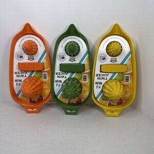 3 Vtg 1970 Hutzler Juicer Squeezer Reamer USA Plastic Citrus Fruit